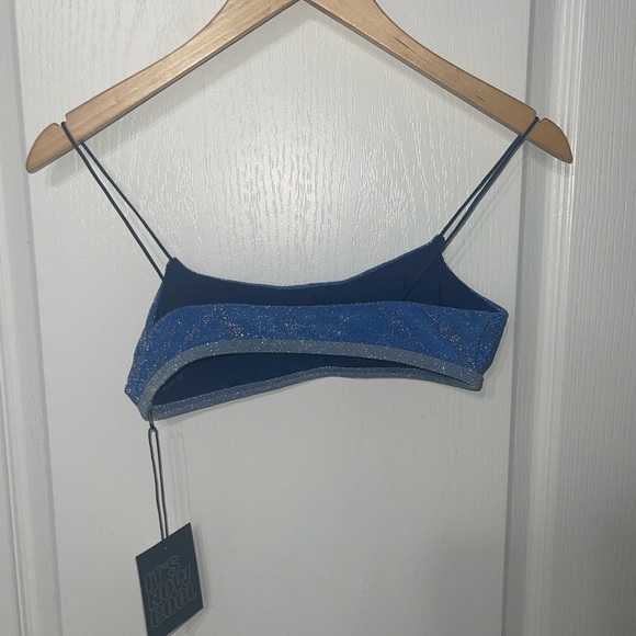 NEW FREE PEOPLE ITS NOW COOL The Crop Top Scoop Neck Dark Blue Ombré {$90} Small - Picture 5 of 6